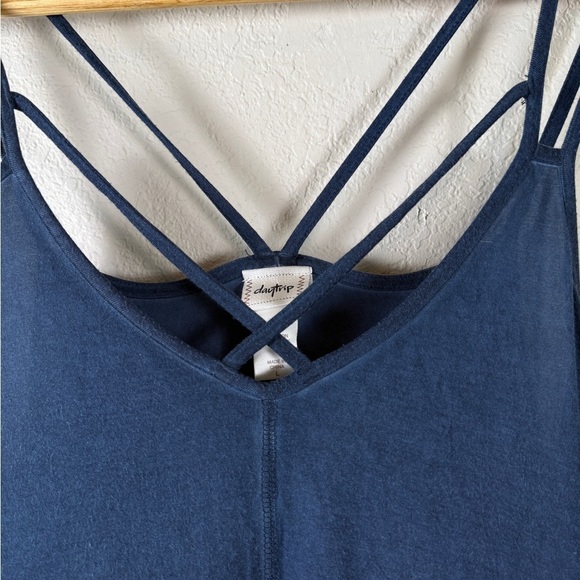 Daytrip for Buckle Strappy Blue Sunwashed Boho Sleeveless Mini Dress Large NWT - Picture 2 of 11